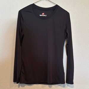Hanes Sport Black Long Sleeve Tee